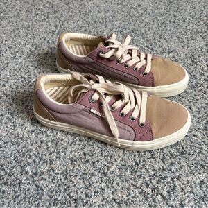 Taos Plim Soul Womens Colorblock Canvas Sneaker Pink Purple Tan PLS-13644 Sz 7